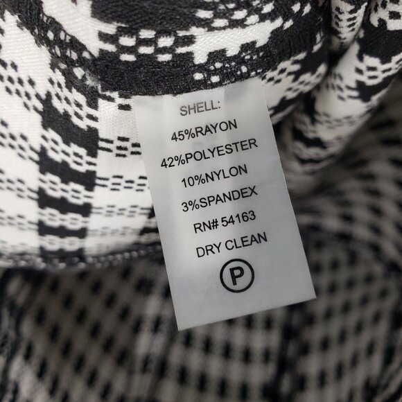 Calvin Klein Buffalo Plaid Sheath Dress 2 Womens Sleeveless Black White - Picture 7 of 7